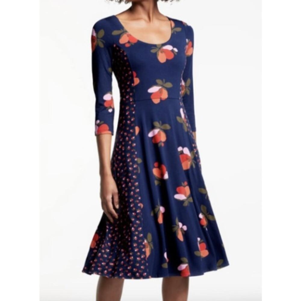 Boden Alannah Floral Jersey Dress Blue Size 6